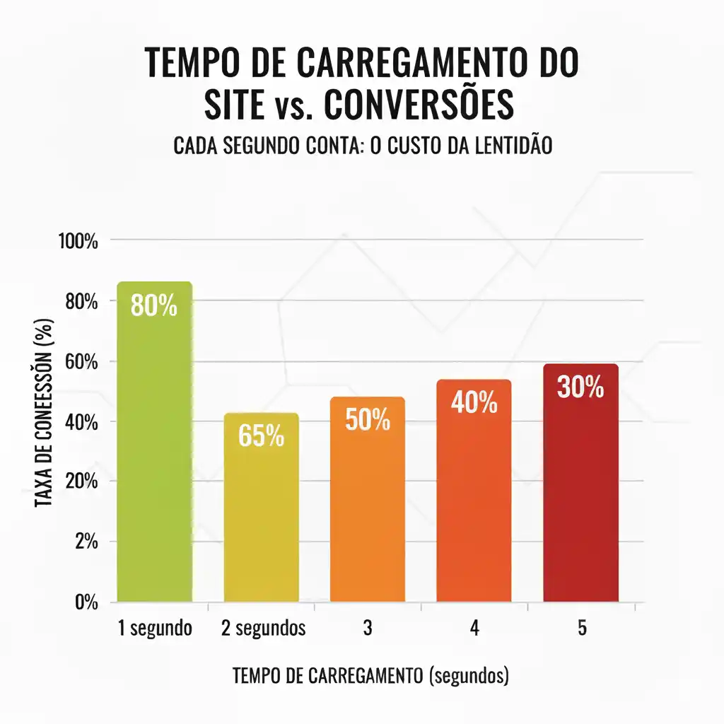 Gráfico mostrando como site lento prejudica vendas e conversões